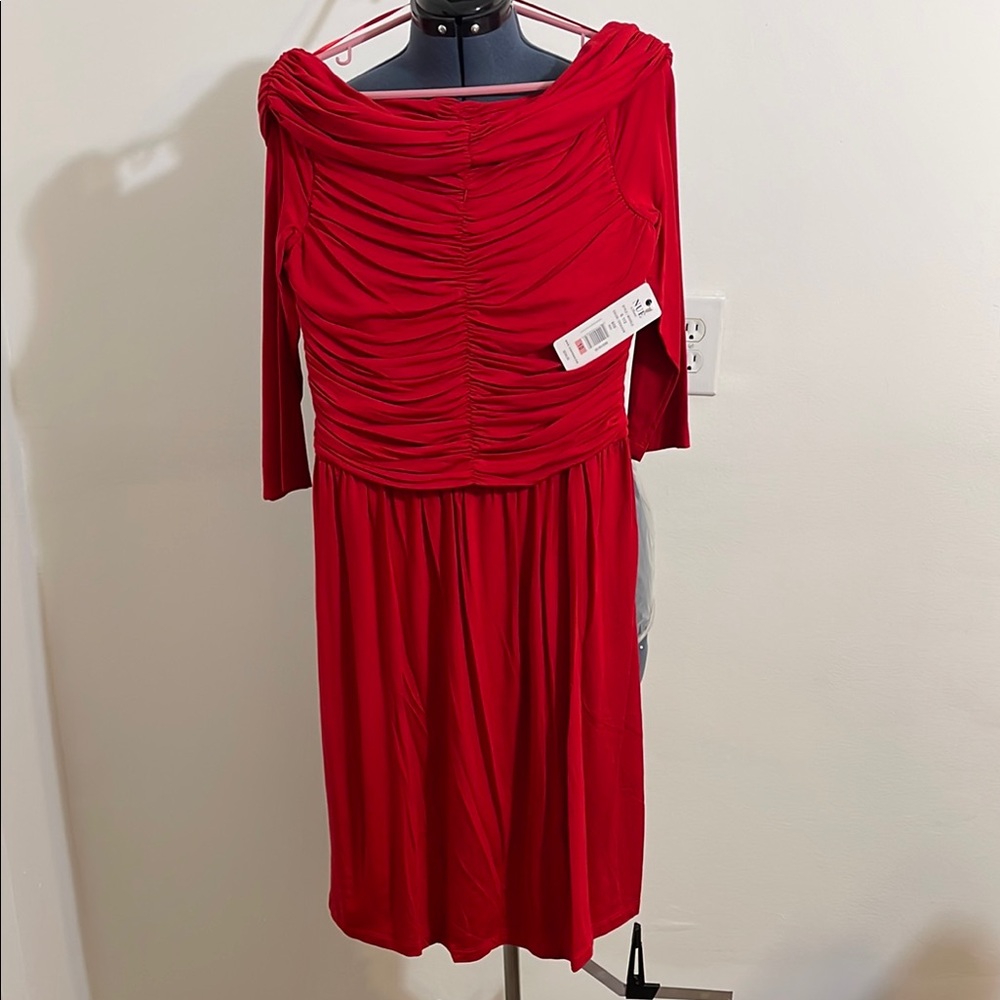Elegant Red Off-Shoulder Dress